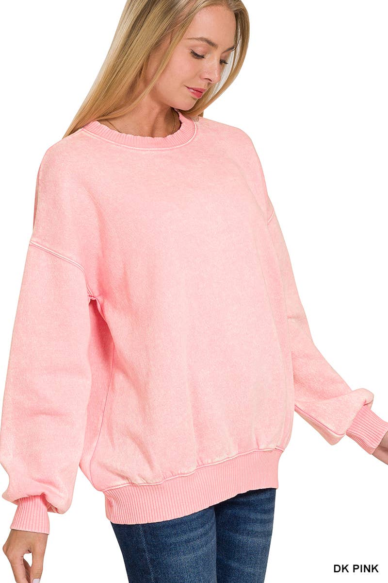 Acid Wash Oversized Sweatshirt