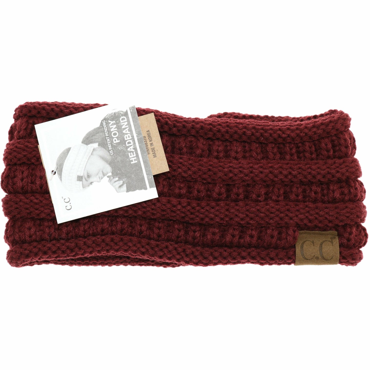 Solid Ribbed Ponytail Headband