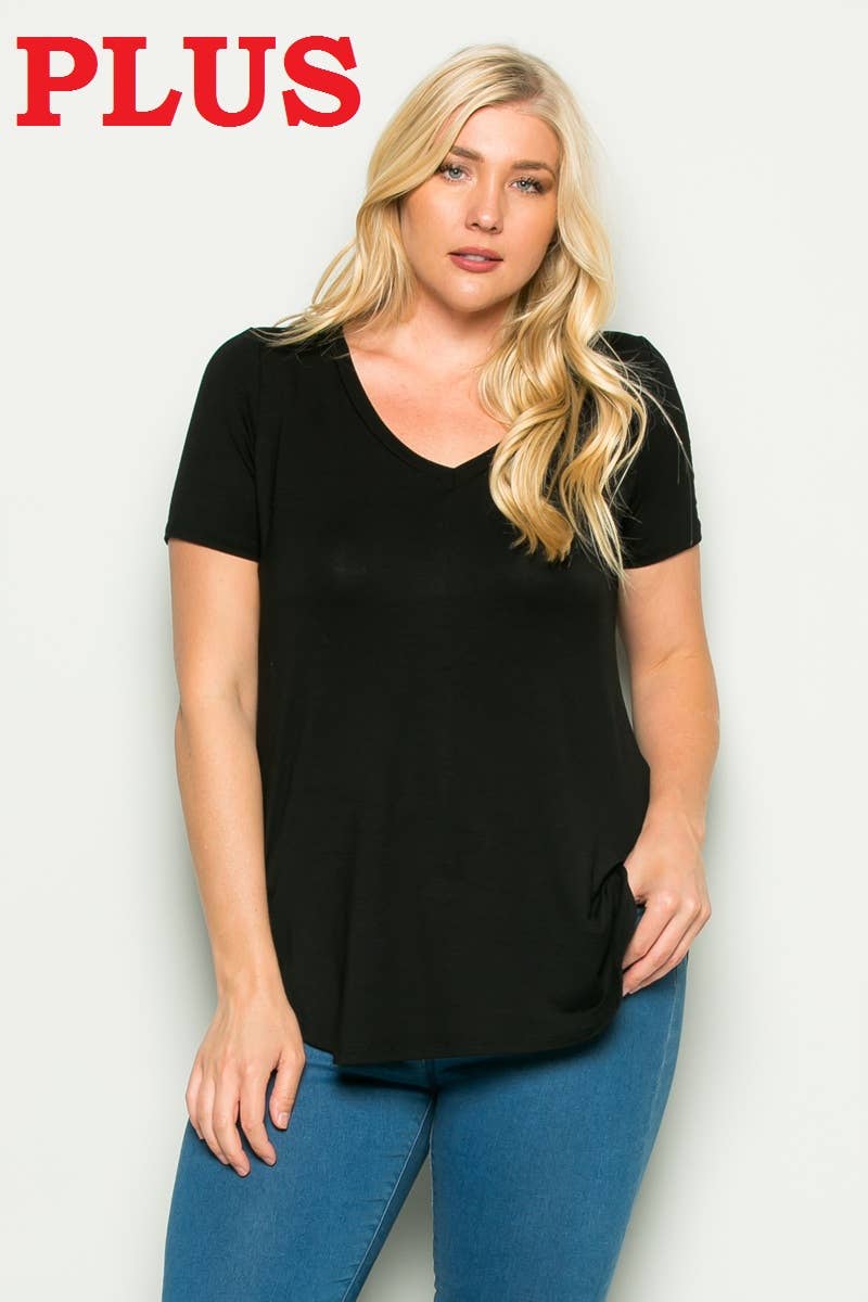 Plus v-neck basic tee