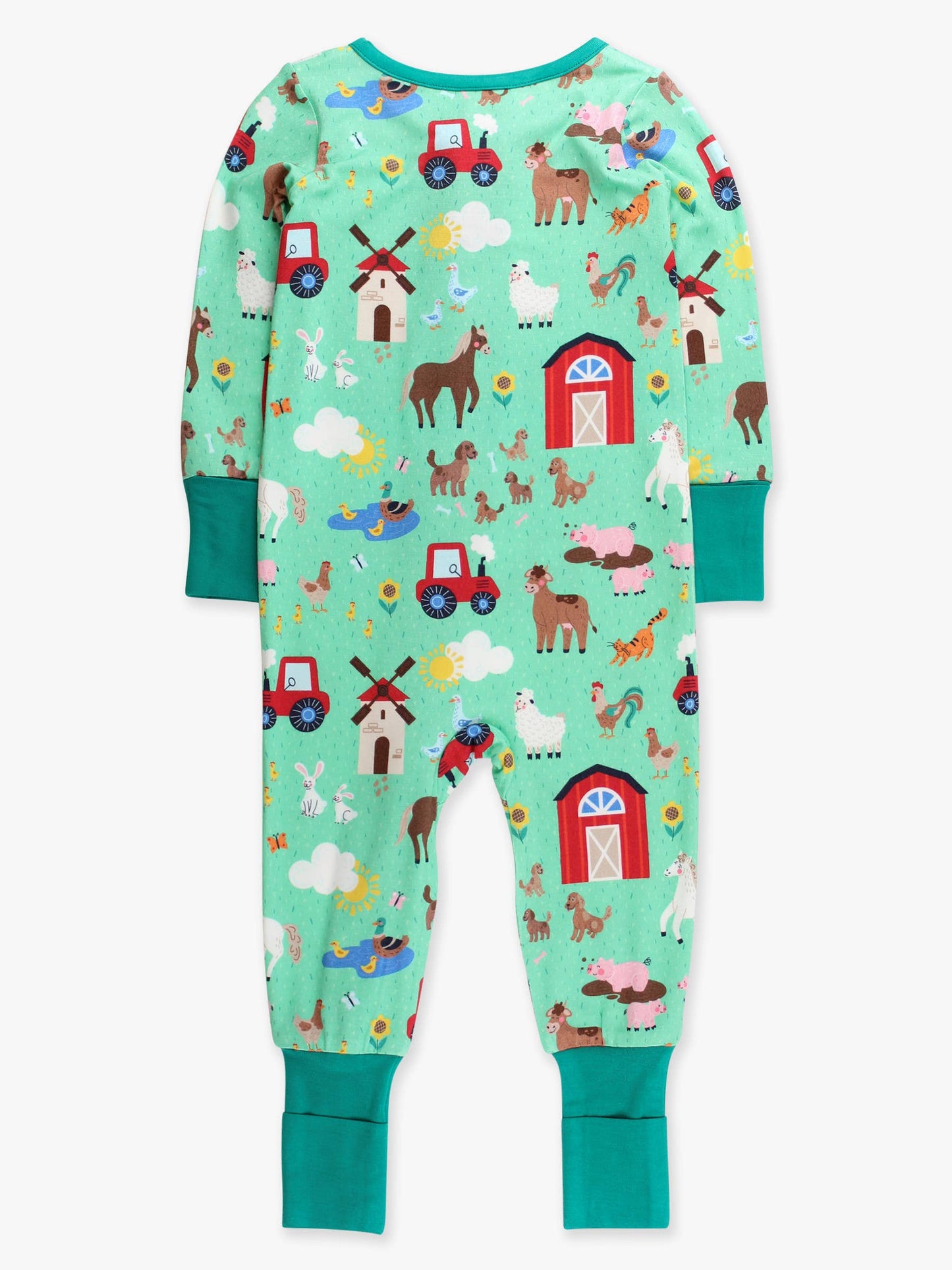 Boys Farm Friends Convertible One Piece Footie Pajama