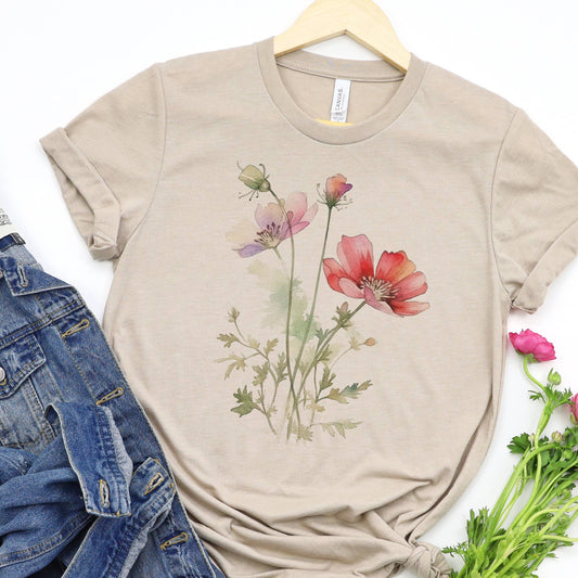 Watercolor Floral Wildflower Graphic Tee