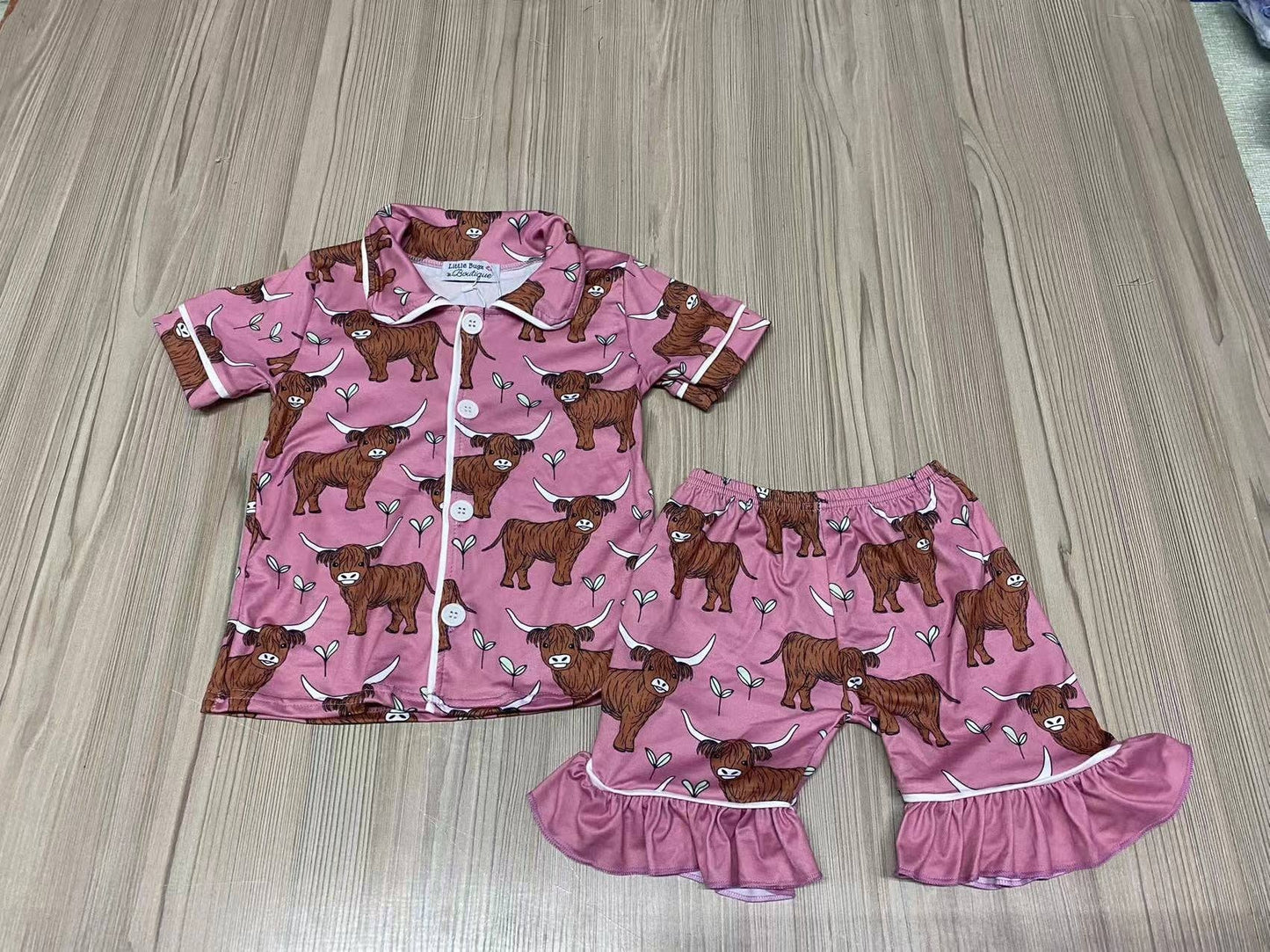 Pink Highland Cow- 2 Piece Lounge Set