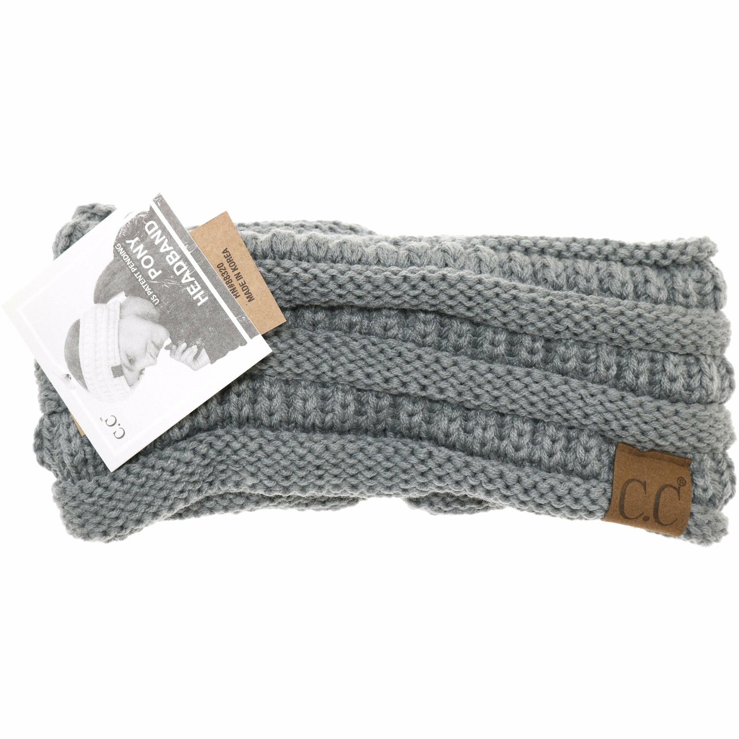 Solid Ribbed Ponytail Headband