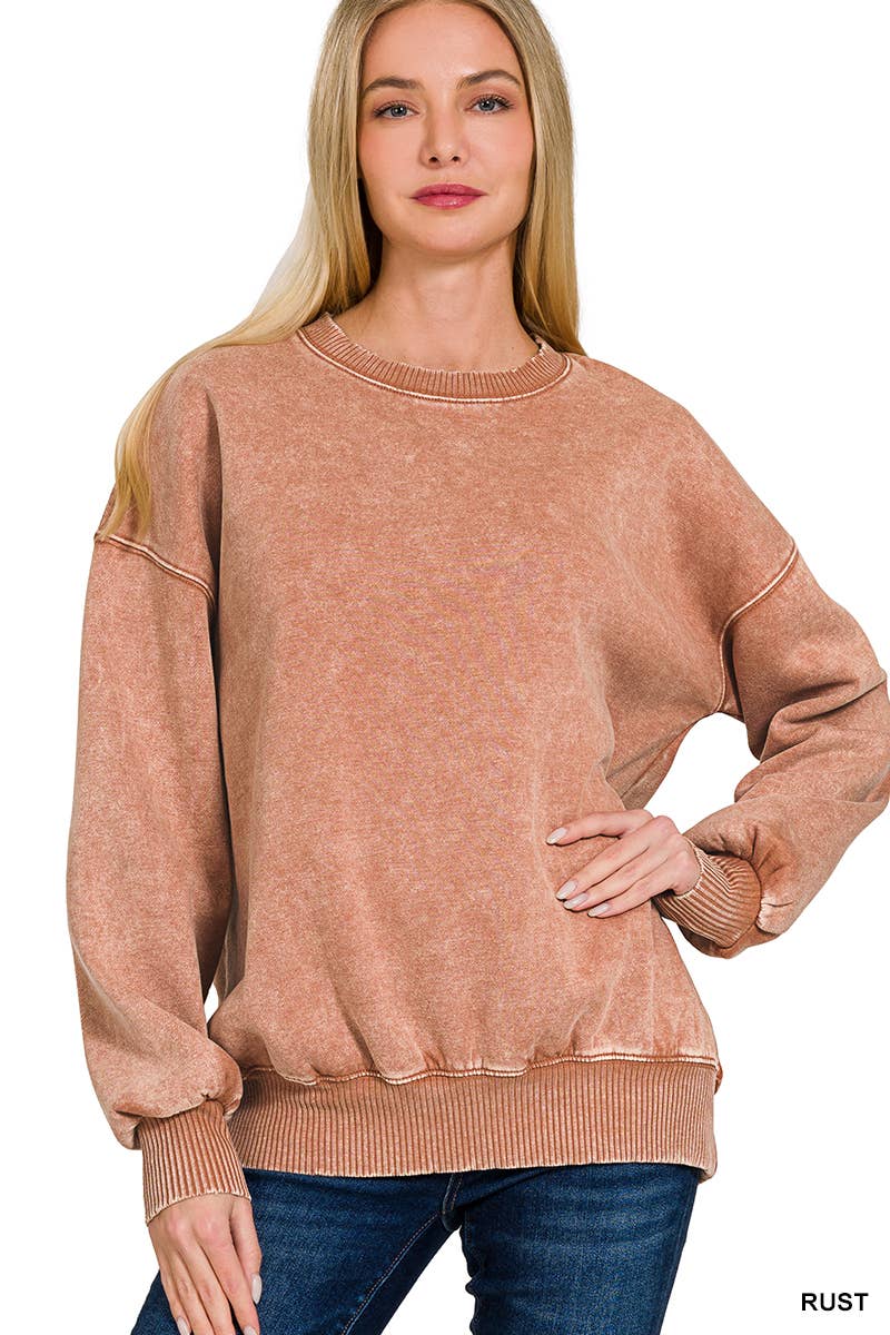 Acid Wash Oversized Sweatshirt