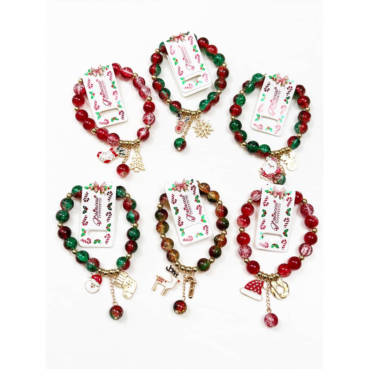 Stretch Christmas Theme Charm Bracelet