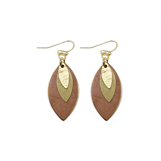 Brown and Green Layered earrings