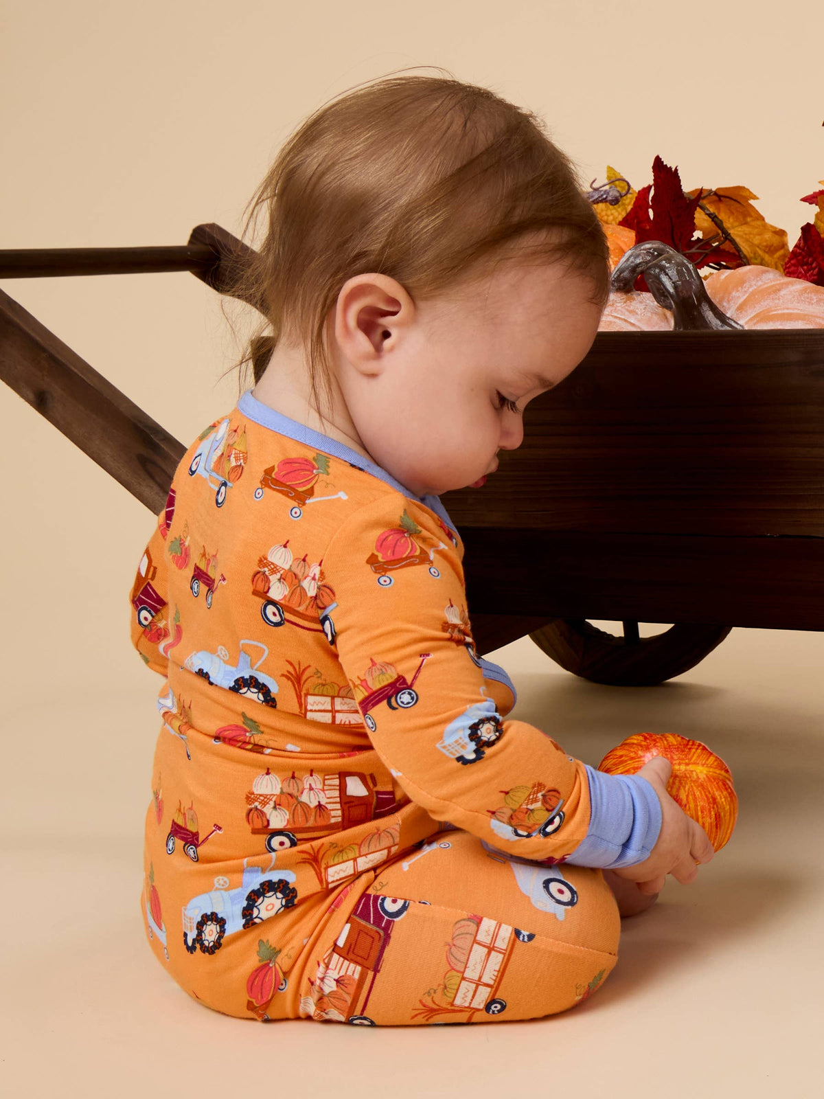 Baby Bamboo Viscose Harvest Haul Convertible One Piece Footie Pajama