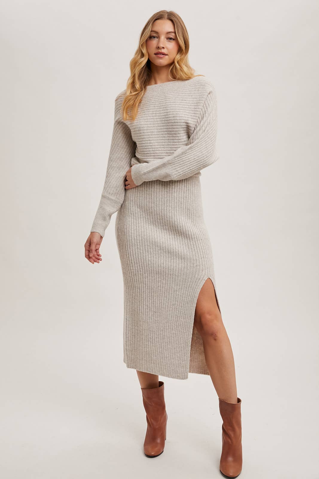 Knit midi sweater dress