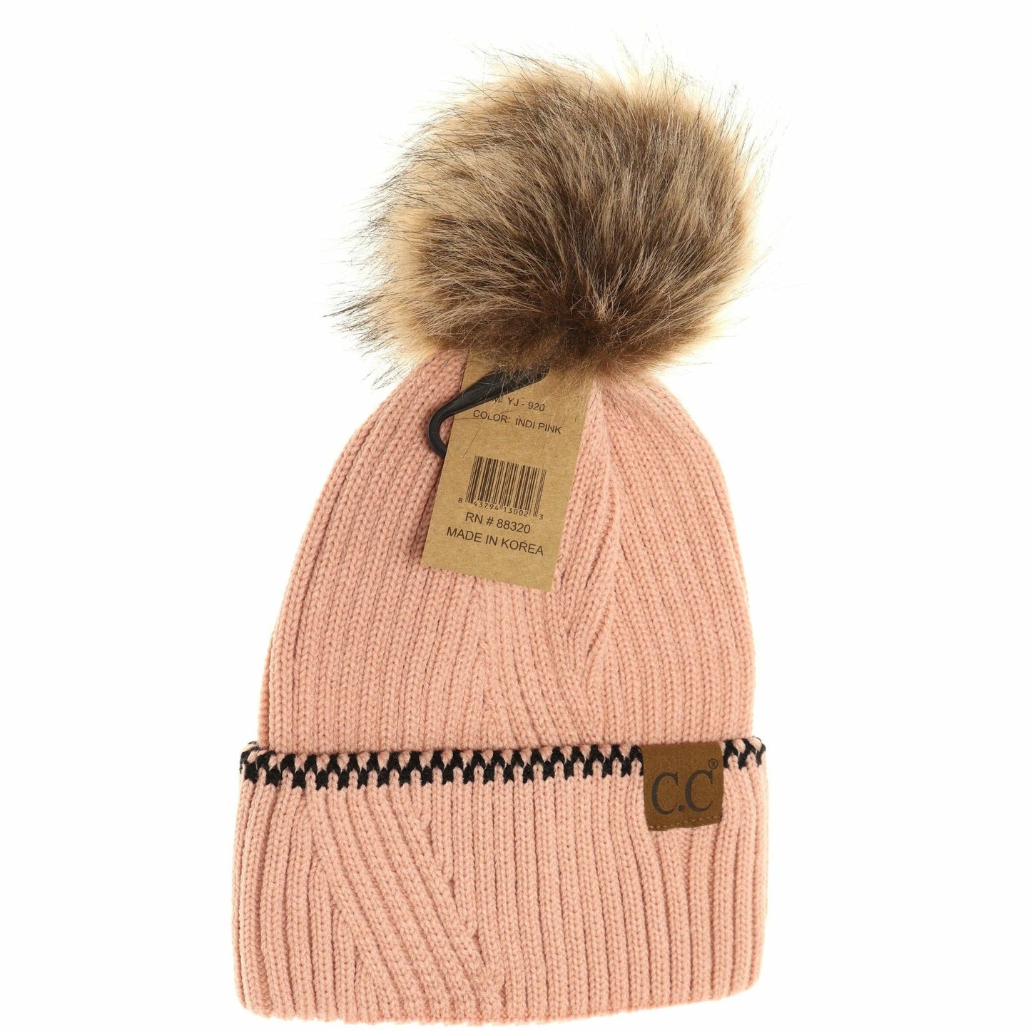 Ribbed Knit Accent Cuff beanie