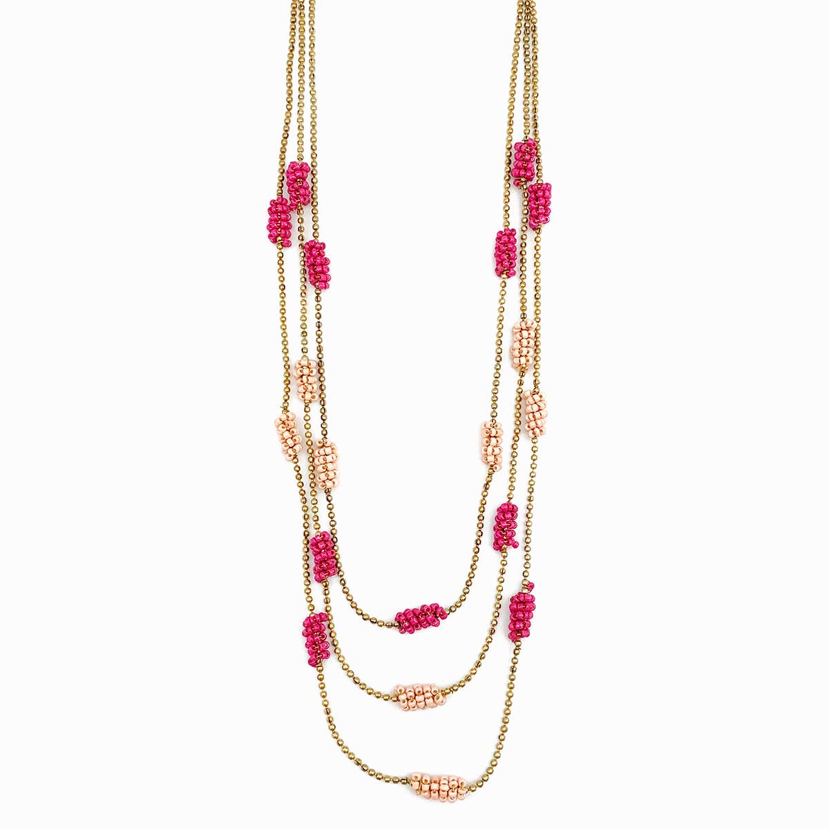 Three Layer Beaded Tubes necklace
