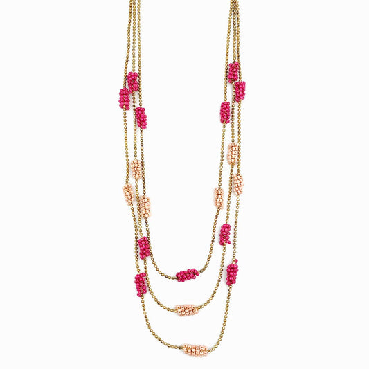 Three Layer Beaded Tubes necklace