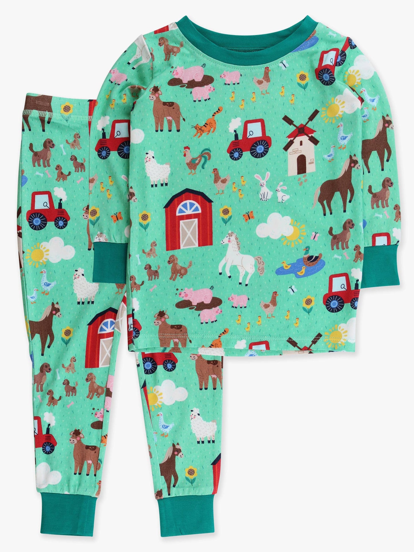 Farm Friends Long Sleeve Pj Set Bamboo Viscose