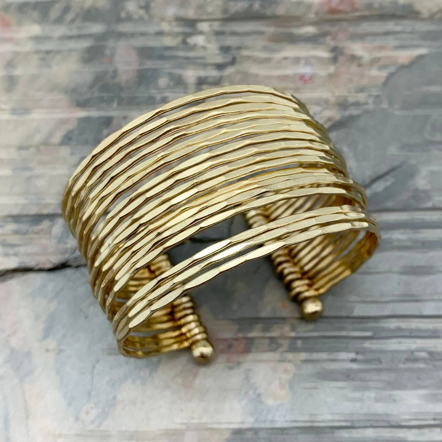 Hammered Bands cuff bracelet