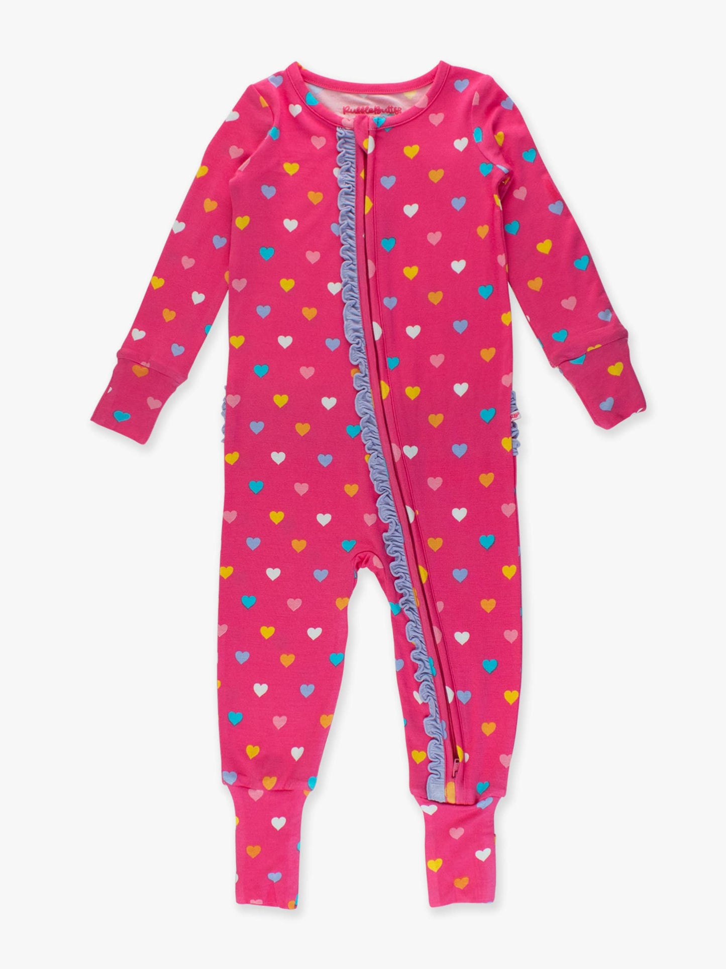 Hearts Convertible Ruffle Footie Pj