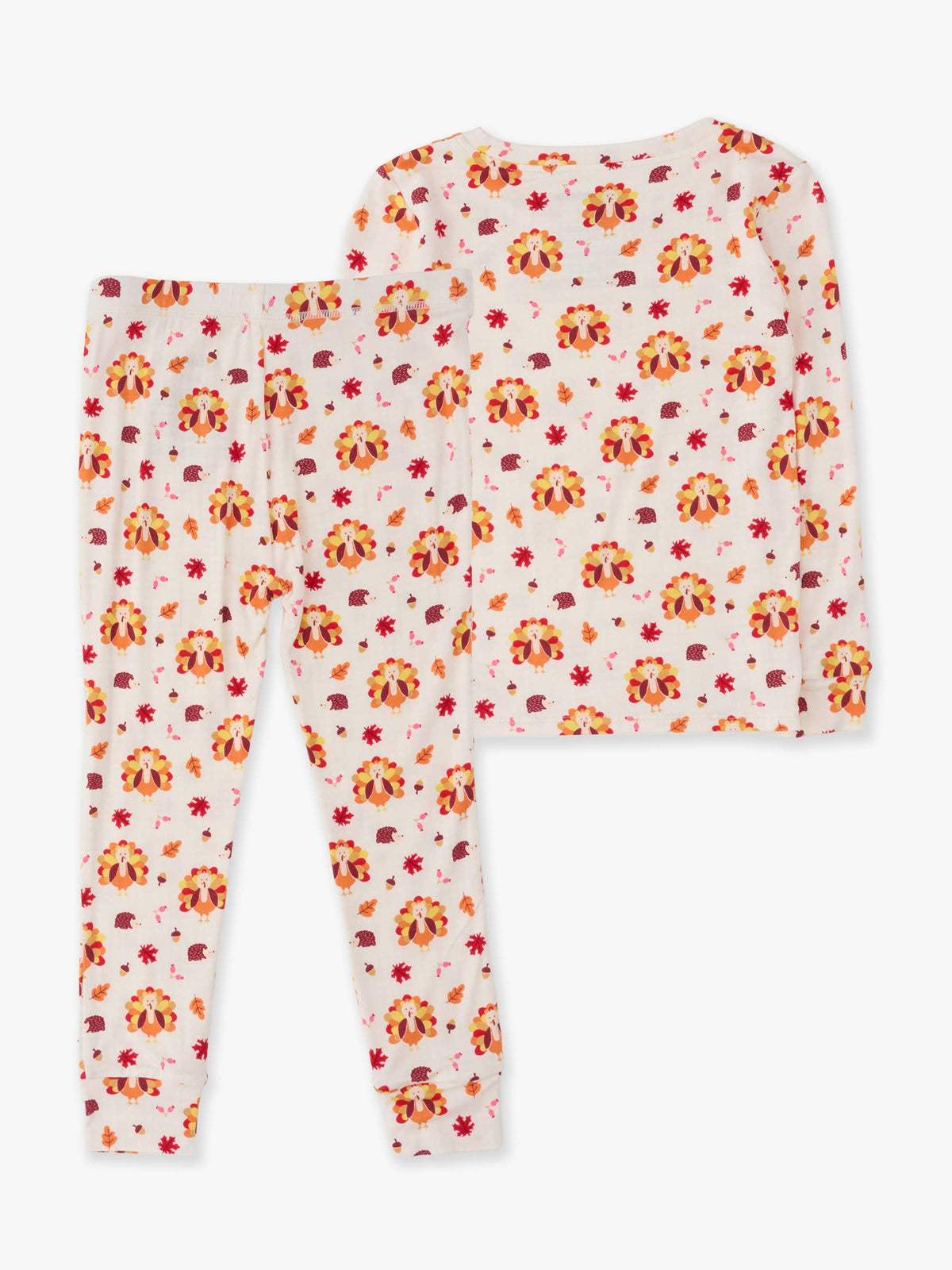 Kids Bamboo Viscose Thanksgiving Turkey Gobble Long Sleeve Pajama Set