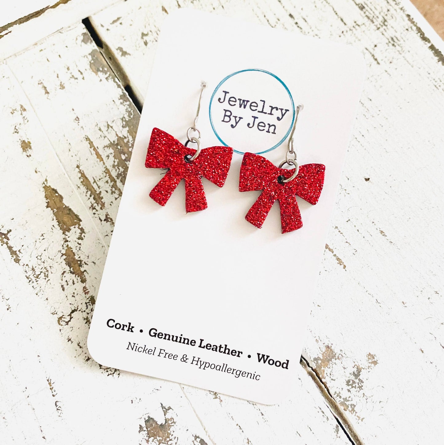Bow Earrings: Fine Glitter