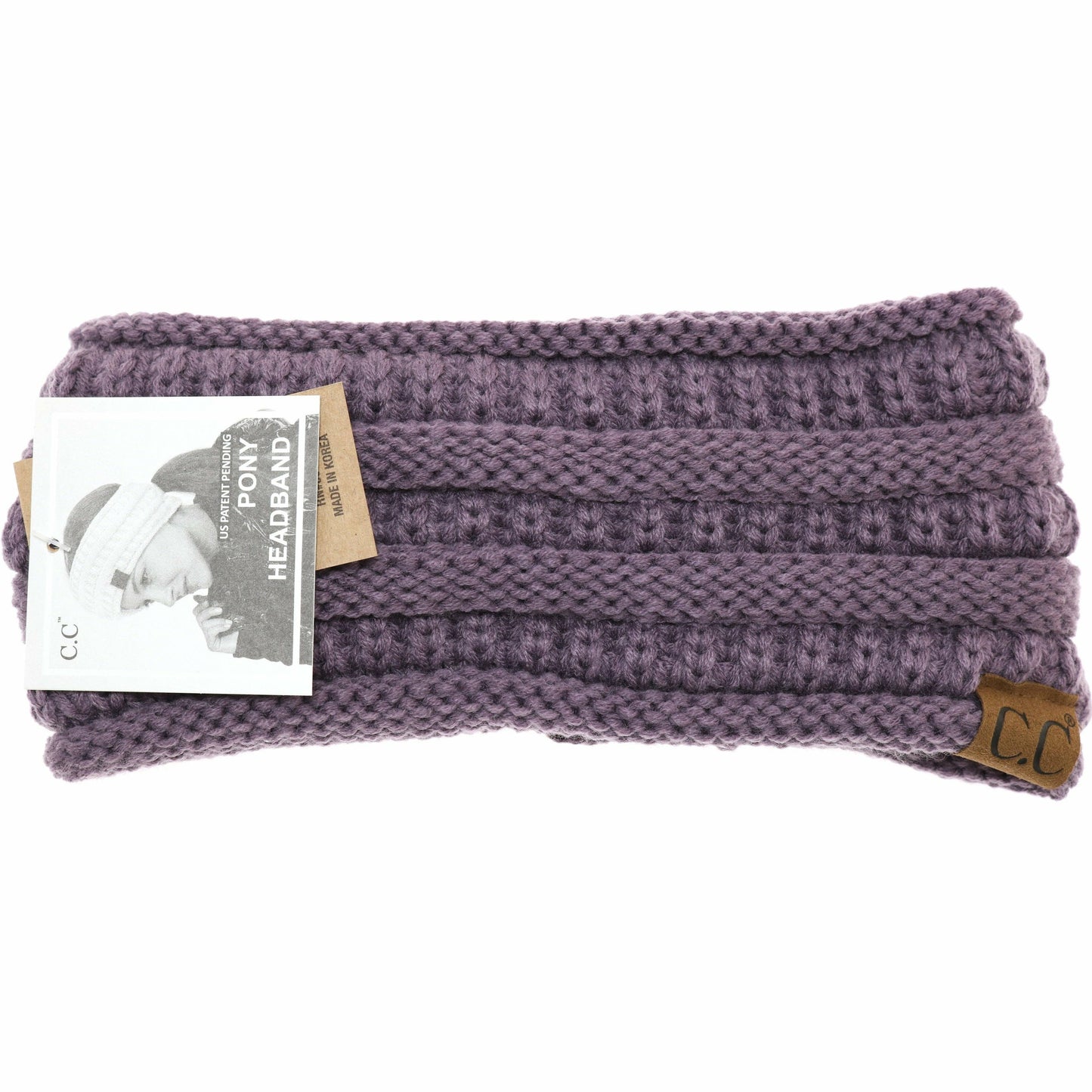 Solid Ribbed Ponytail Headband