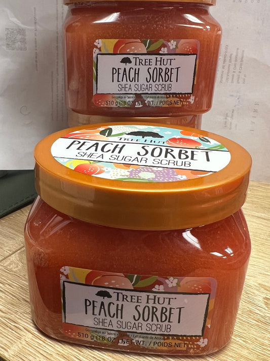 Peach sorbet shea sugar scrub - Tree Hut