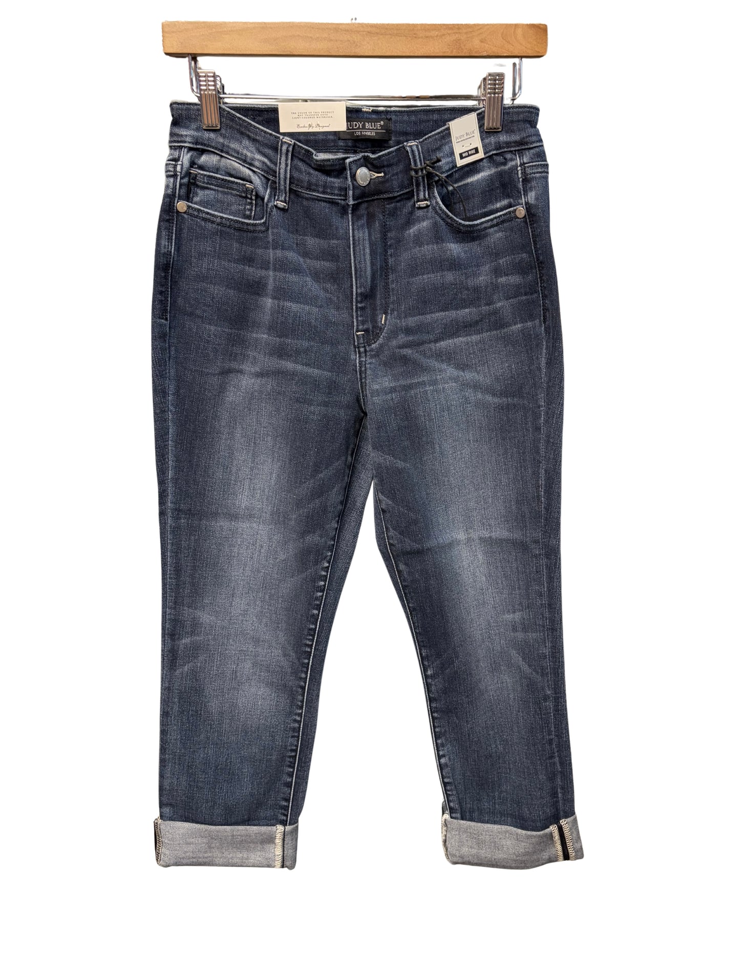 Lily - Judy blue dark washed cuffed capri