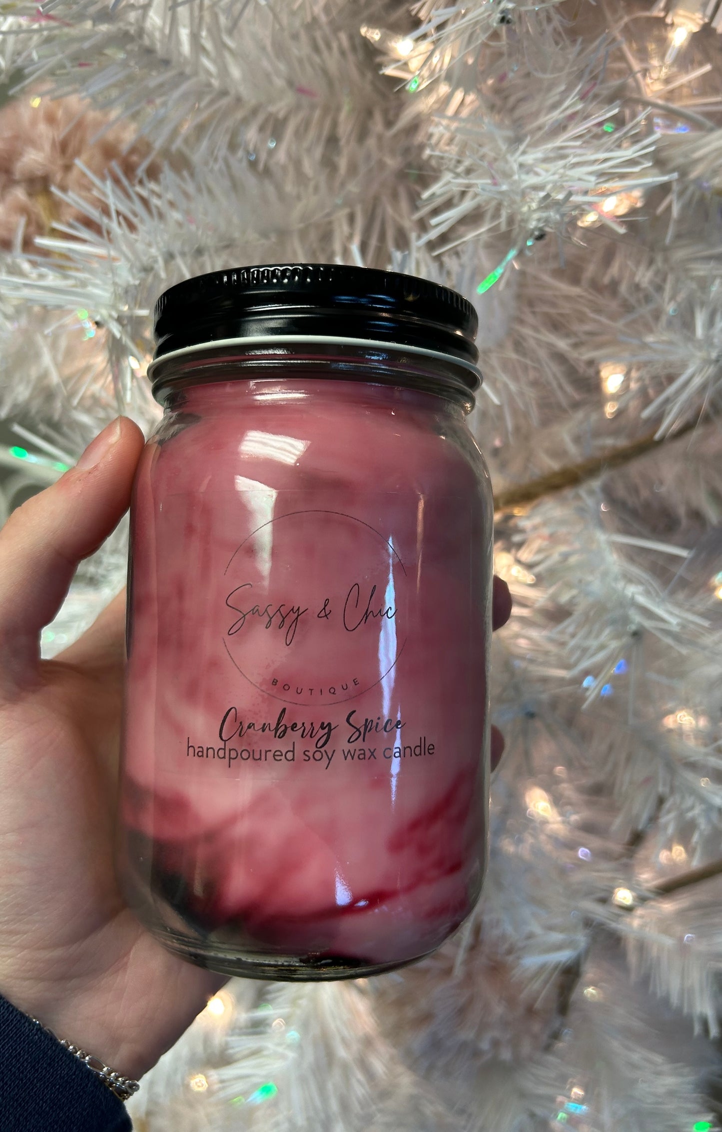 Cranberry Spice 16 oz Mason Jar Candle