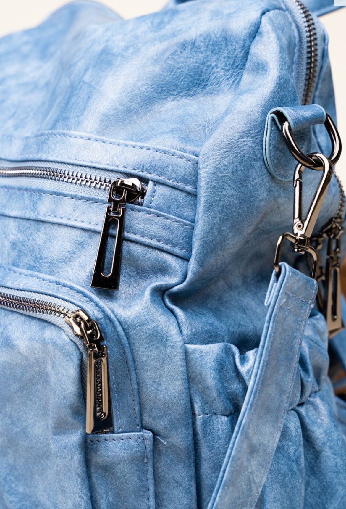Faux Leather Backpack/ Tote Bag