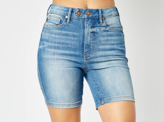 Maya Judy Blue High Rise Bermuda Shorts