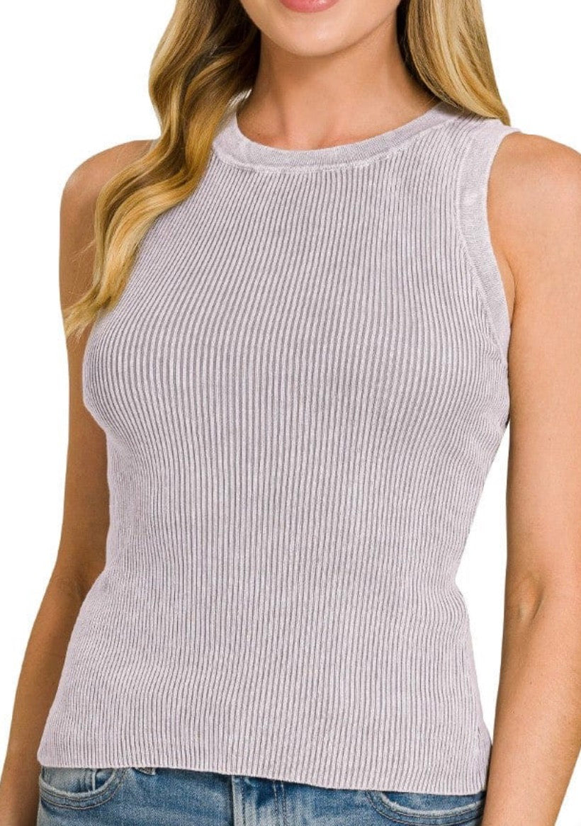 Washed Ribbed Tank