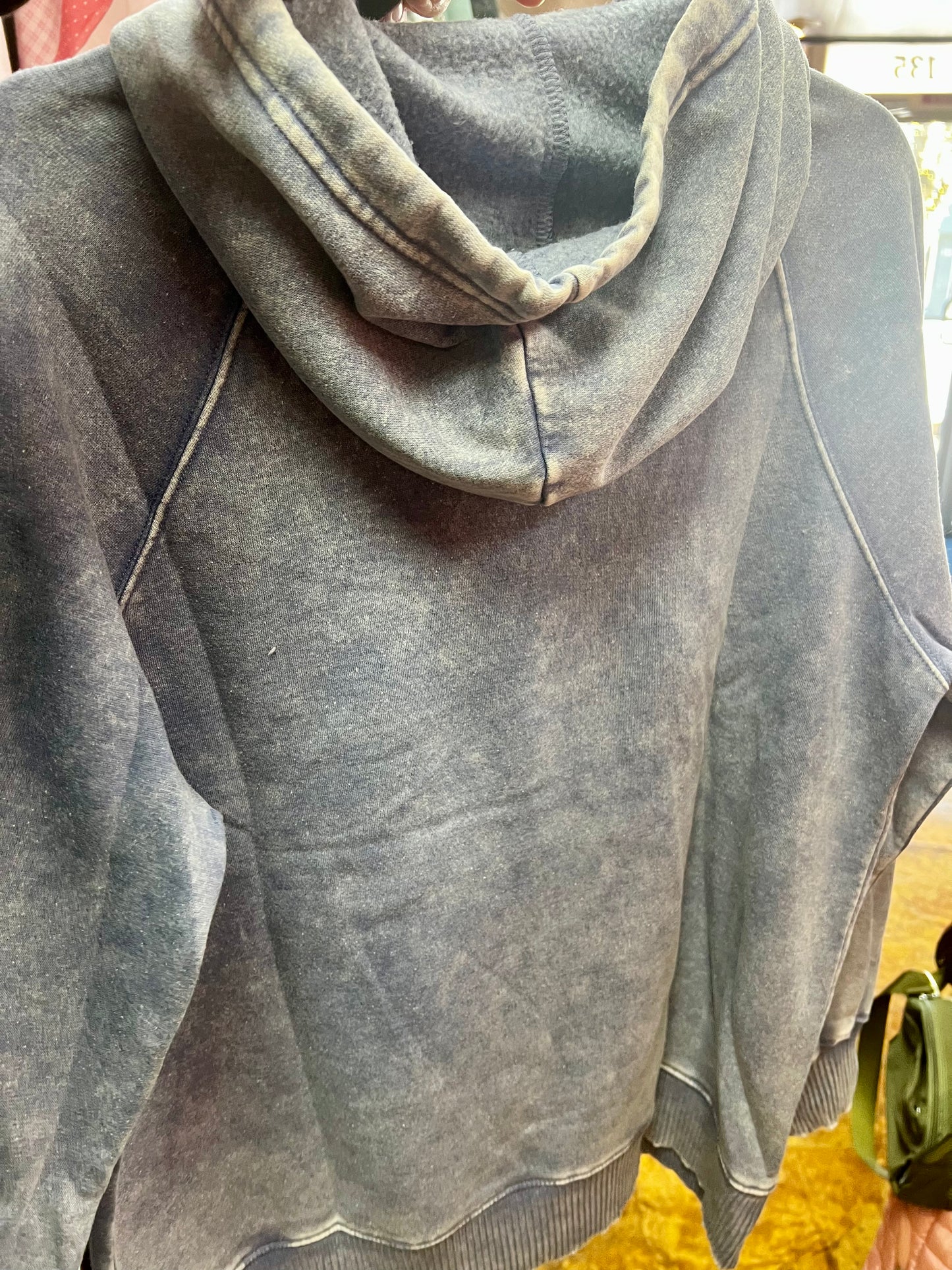 Marlin blue acid wash hoodie