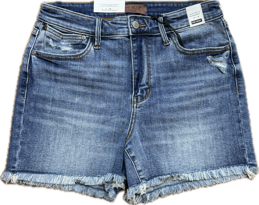 Nora- high rise frayed hem Judy Blue shorts
