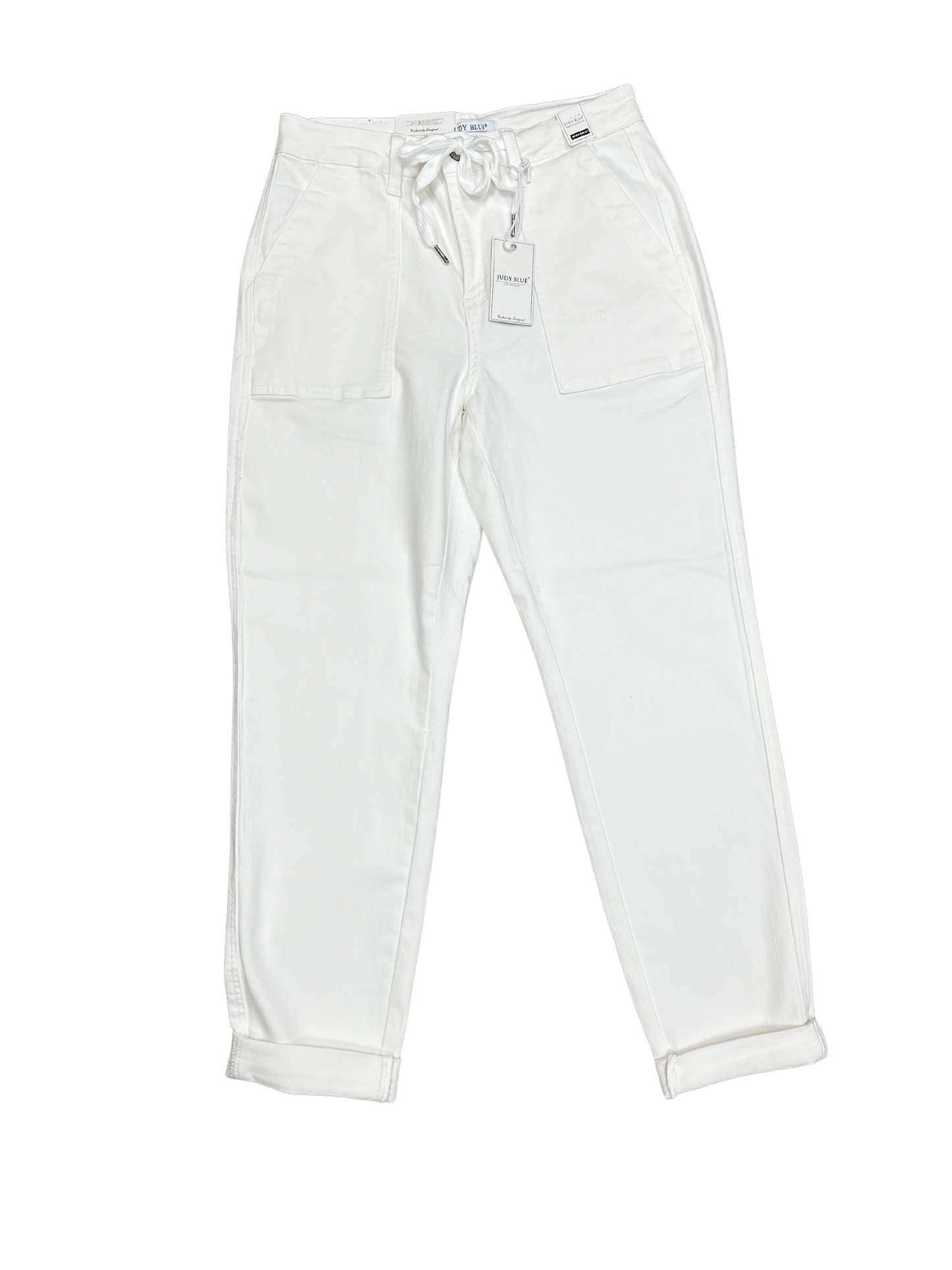 White Cargo cuffed Judy Blue Jeans