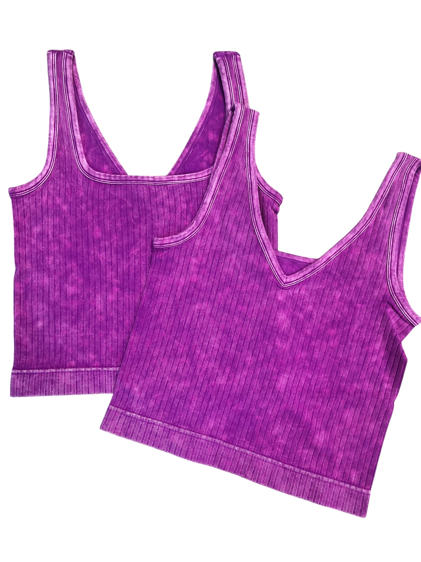 2 way ribbed seamless crop tank