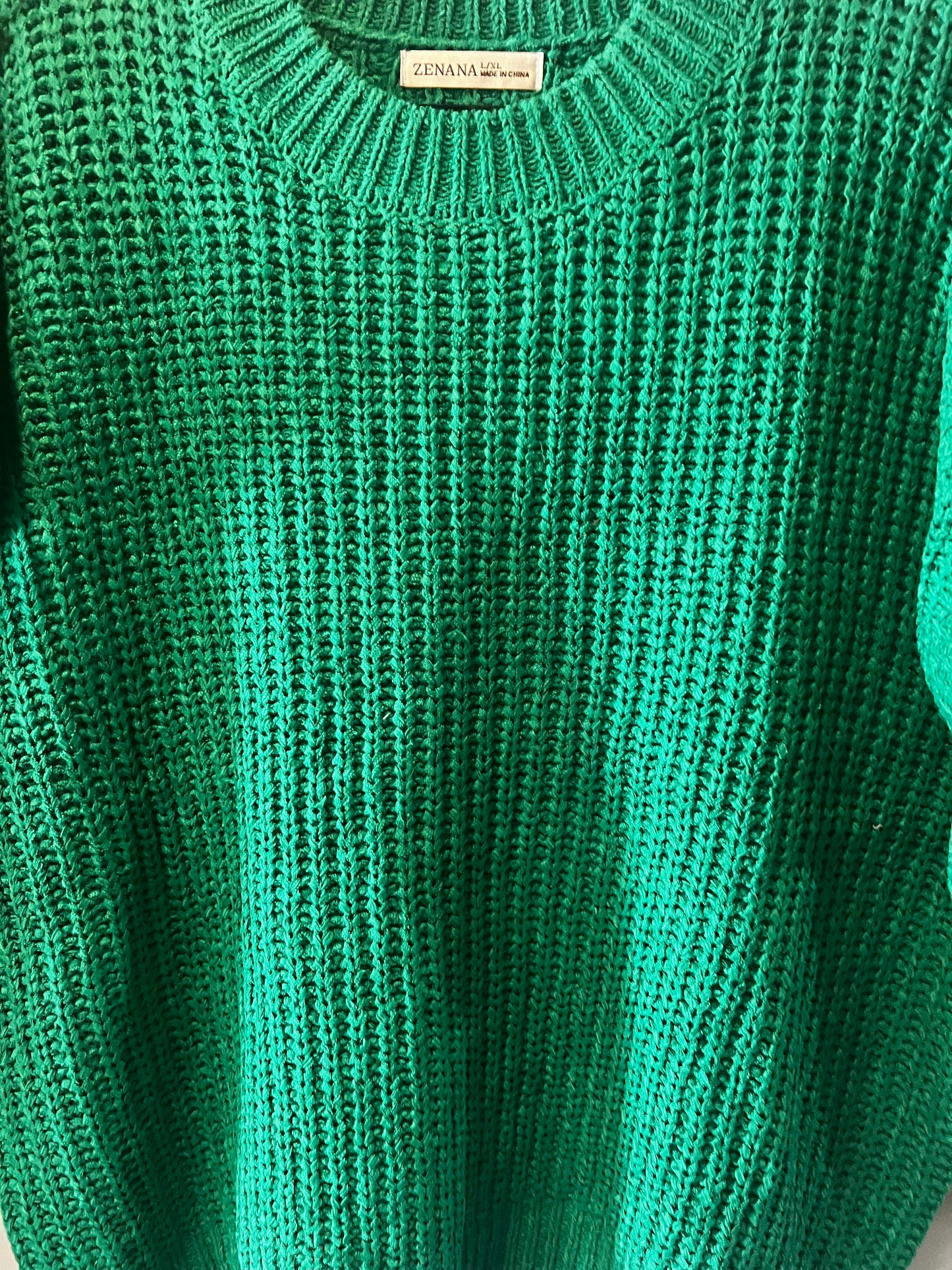 Kelly green knit sweater