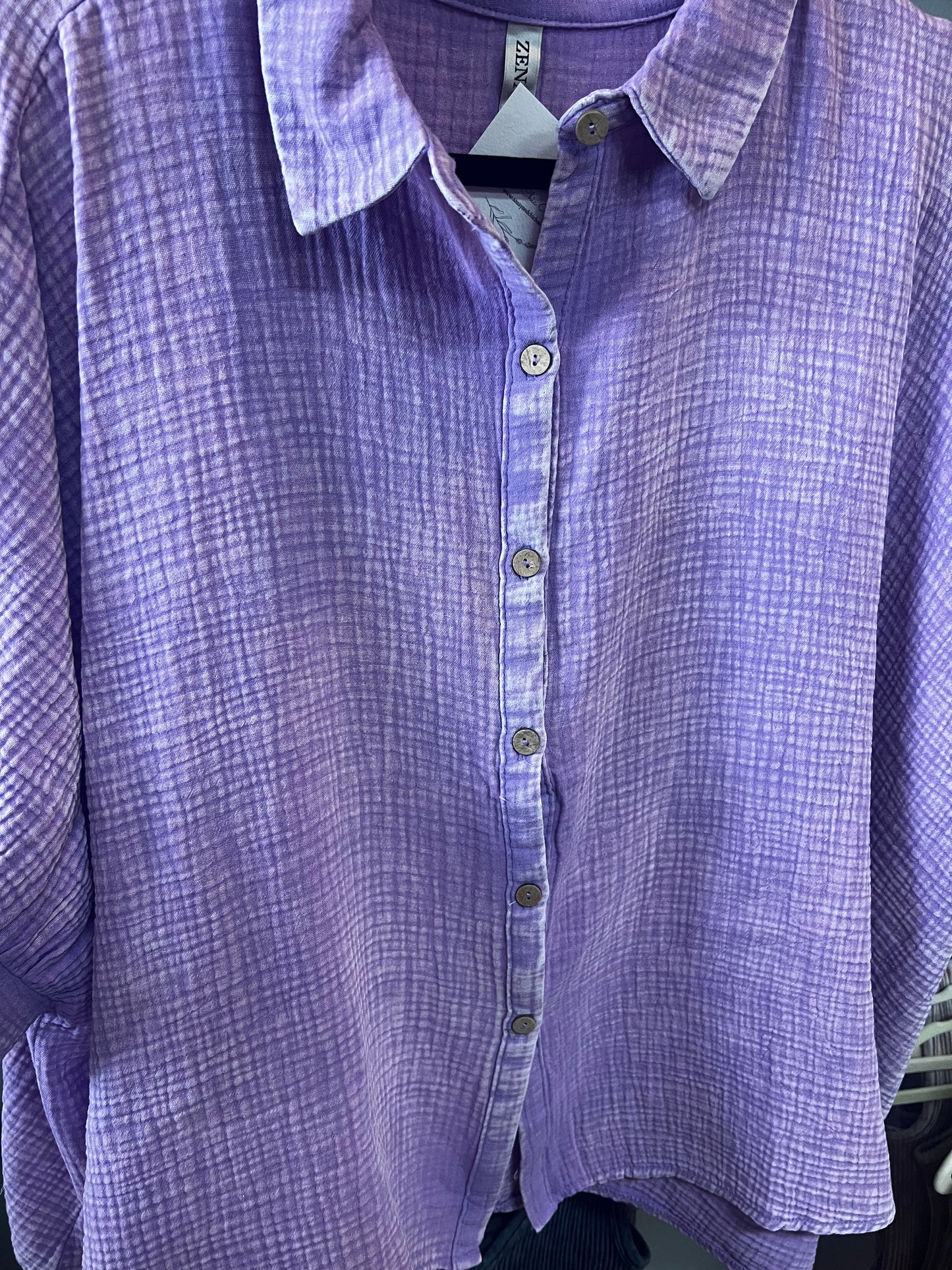 Lavender Washed Double Gauze Top