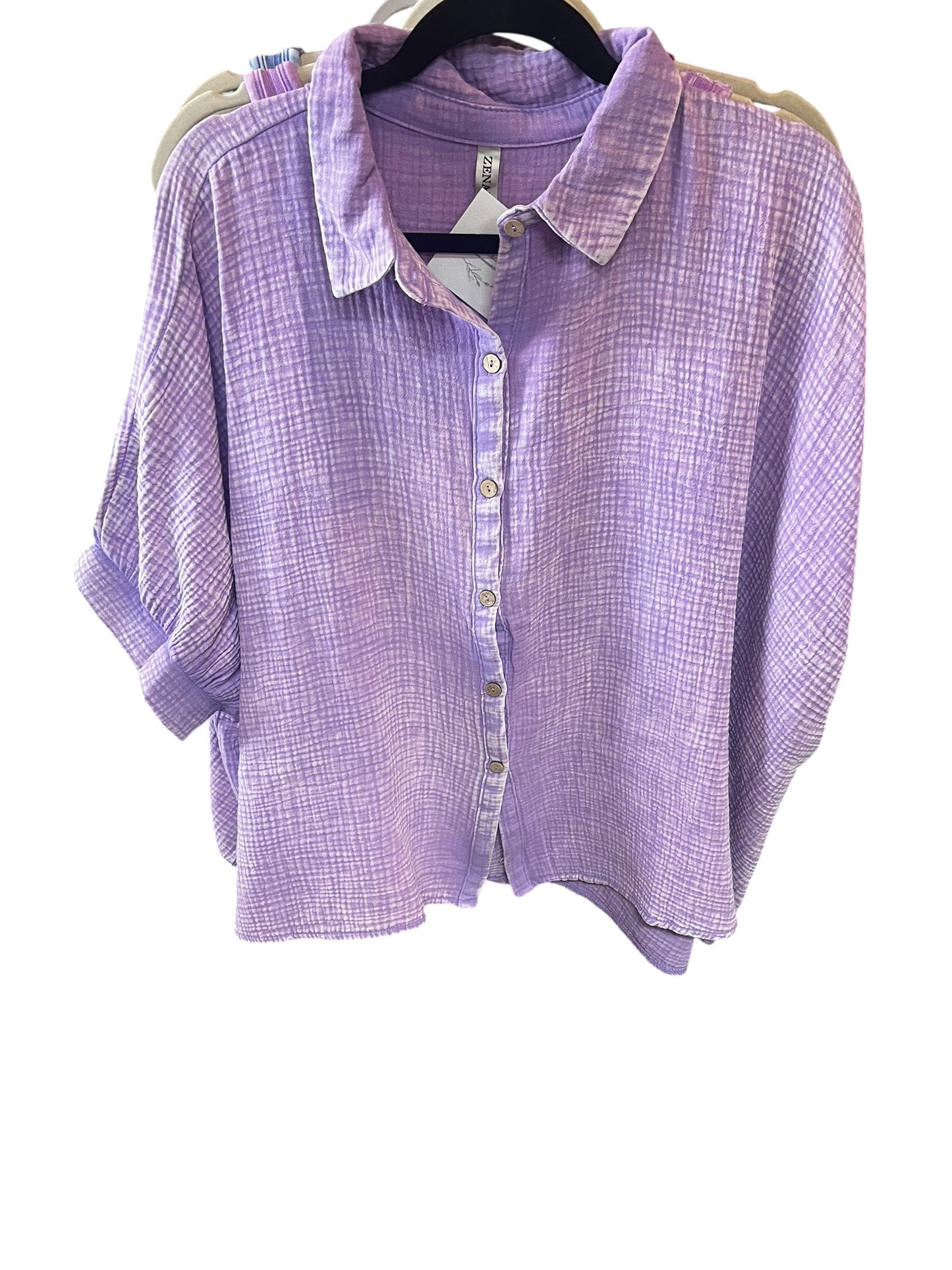 Lavender Washed Double Gauze Top