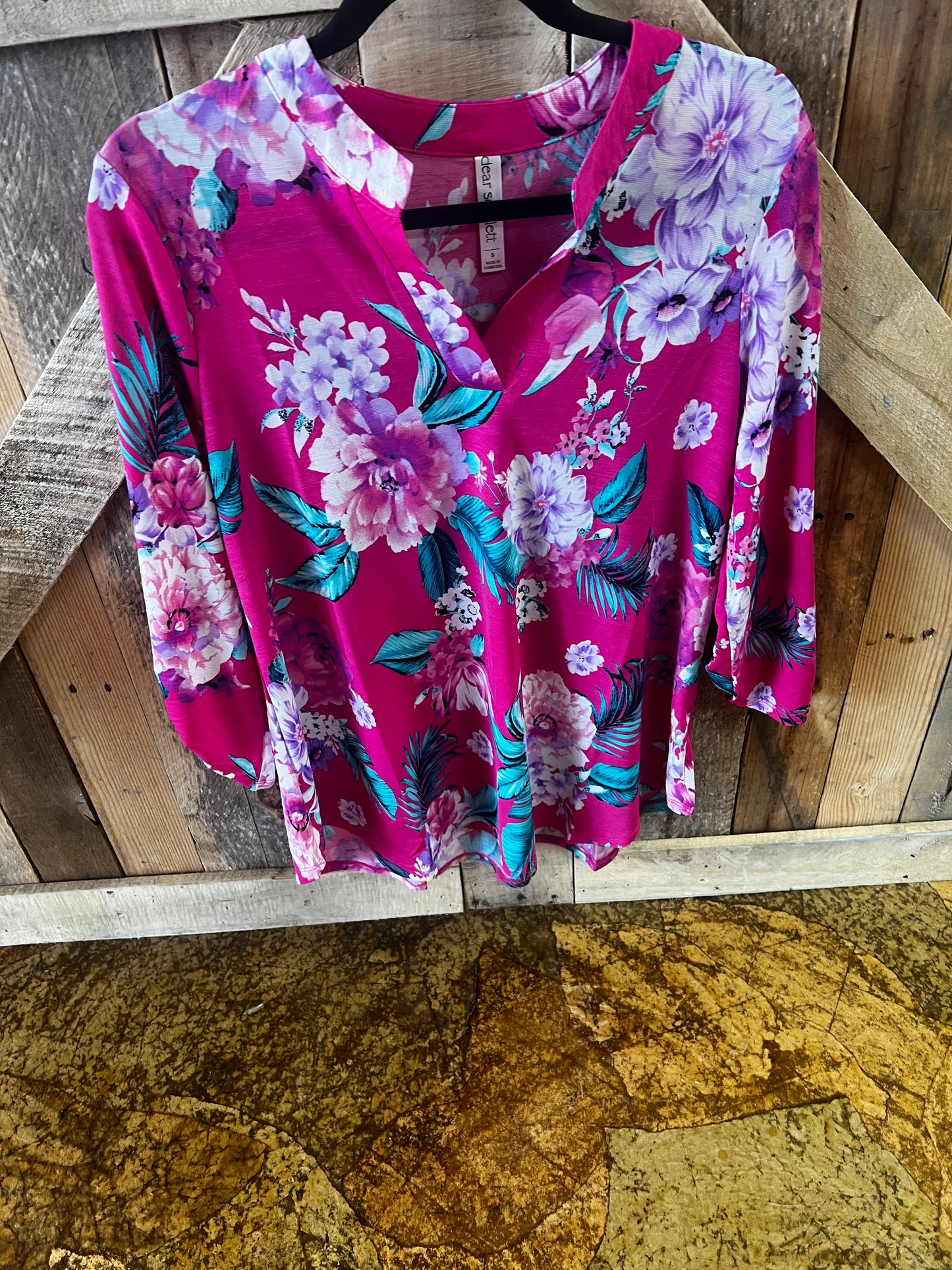 Magenta floral top