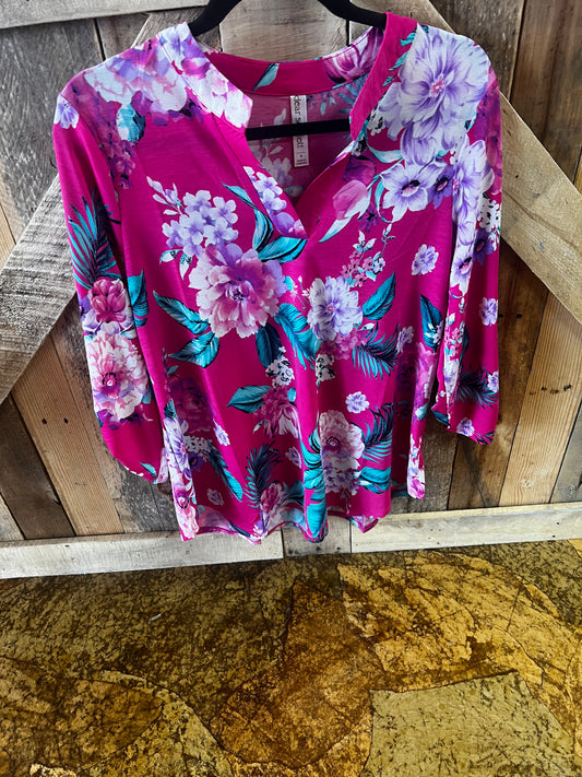 Magenta floral top
