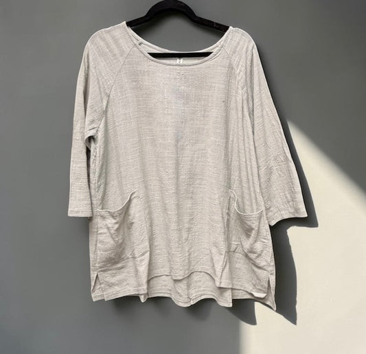 Light cement tunic top