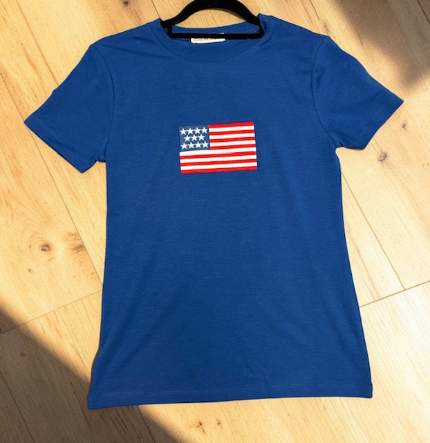 USA flag crewneck tee