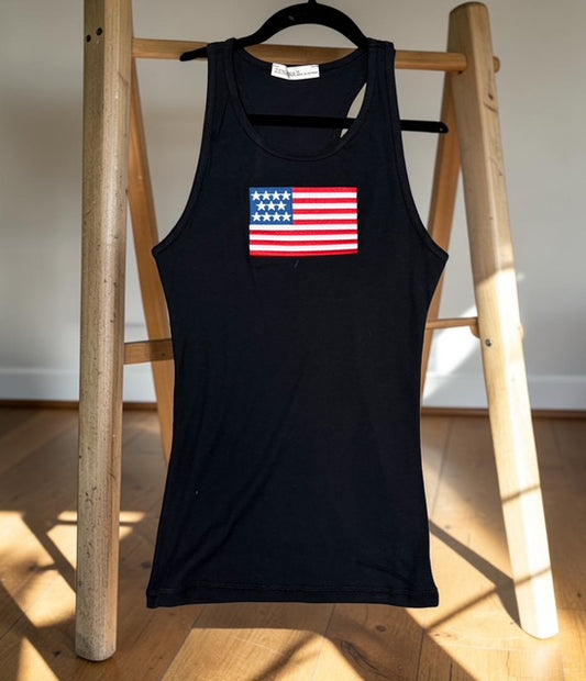 Black USA tank