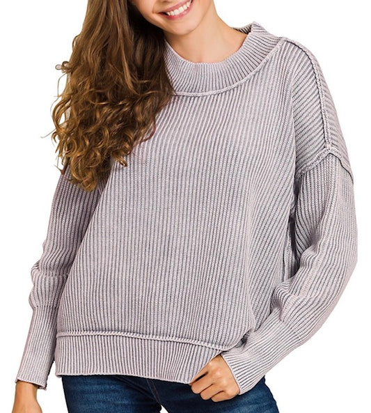 Sleet washed oversized sweater