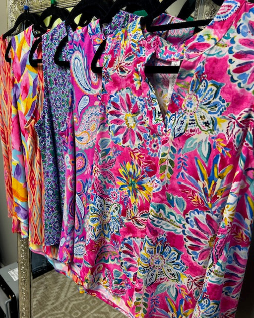 Fun bright print tanks