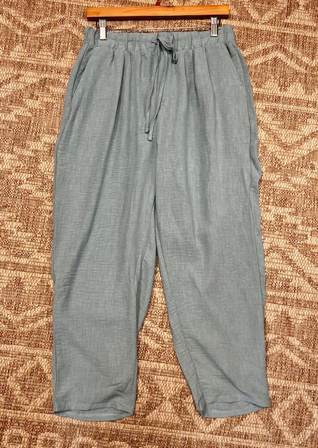 Linen drawstring waist pants