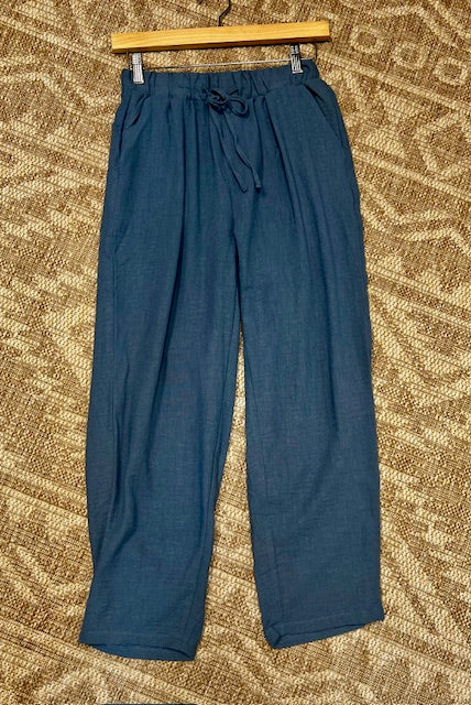 Linen drawstring waist pants