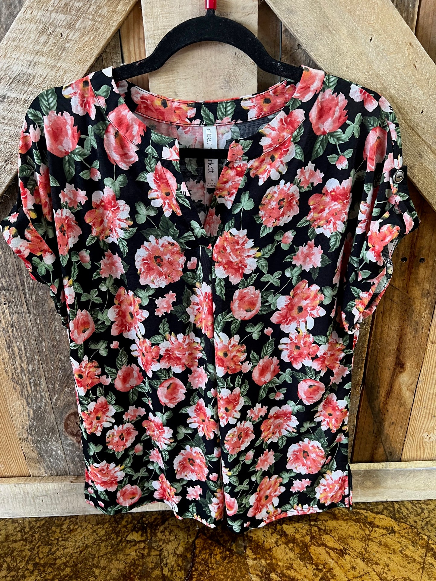 Black floral top