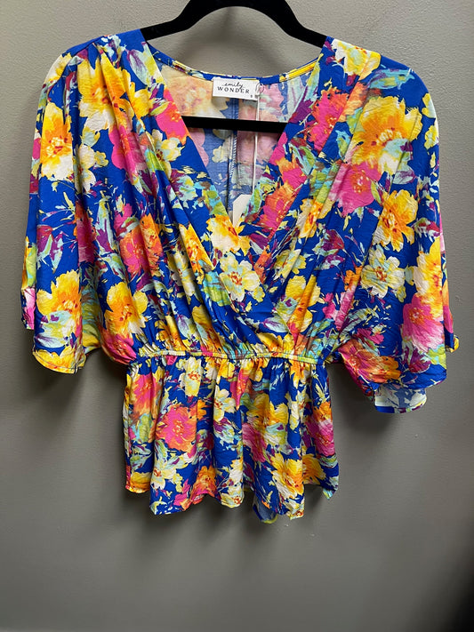Blue floral top