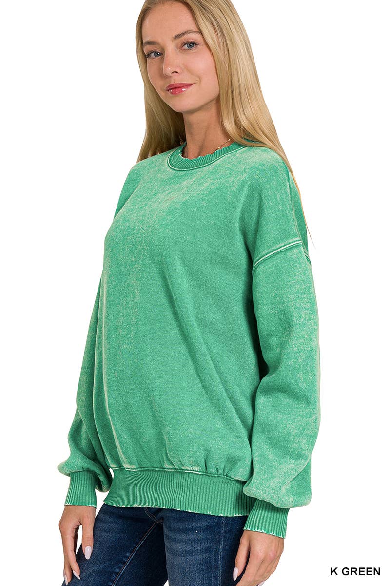Acid Wash Oversized Sweatshirt