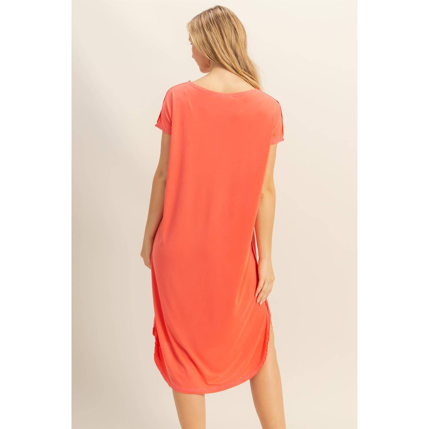 Teal Soft High Low Midi Dress