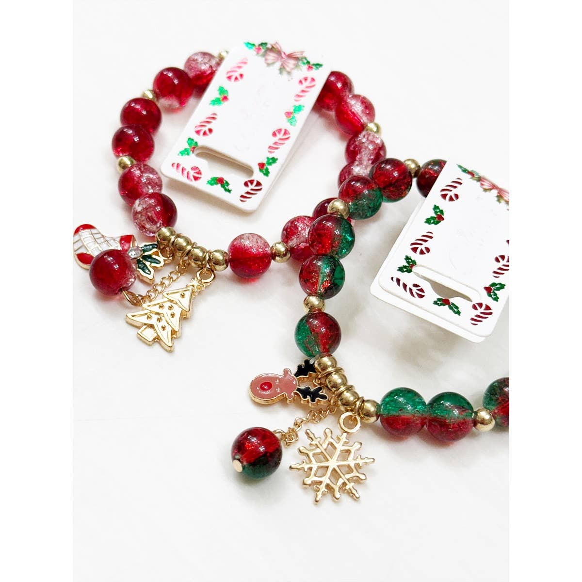 Stretch Christmas Theme Charm Bracelet