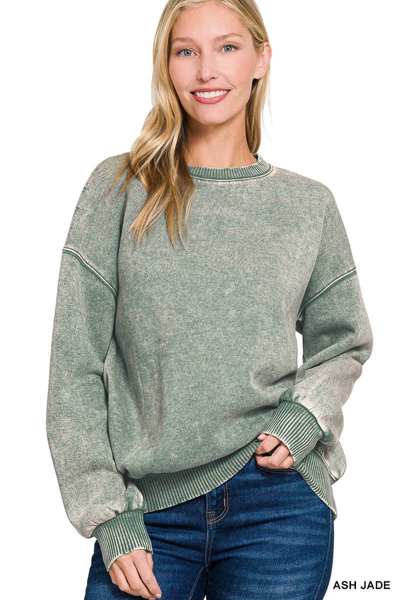 Acid Wash Oversized Sweatshirt