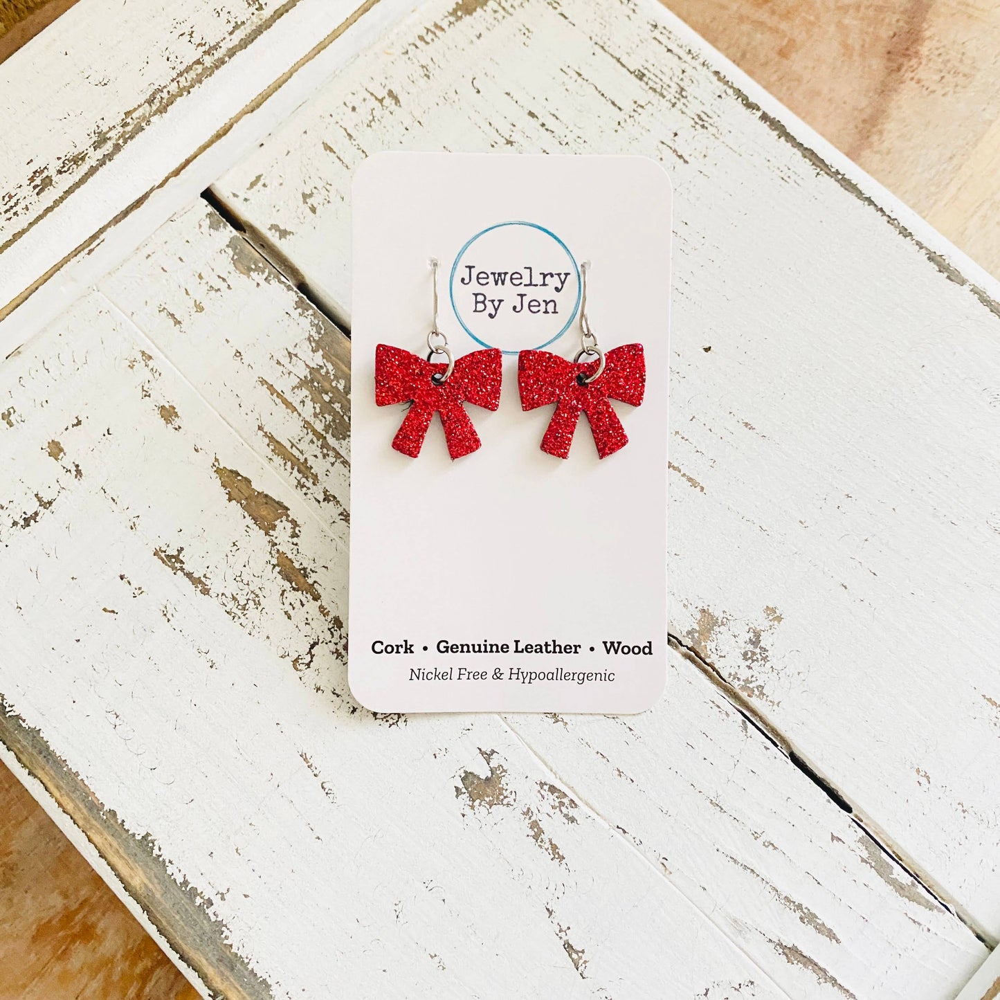 Bow Earrings: Fine Glitter